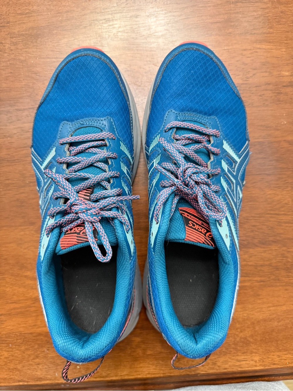 ASICS Trail Scout 2 Running Shoes Blue Teal Coral Size 10 Excellent Condition